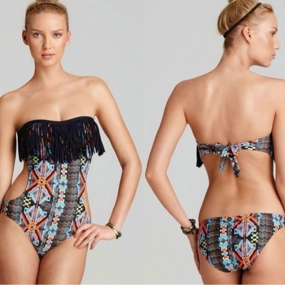 L*Space Black and Multicolor Swimsuit Size Large